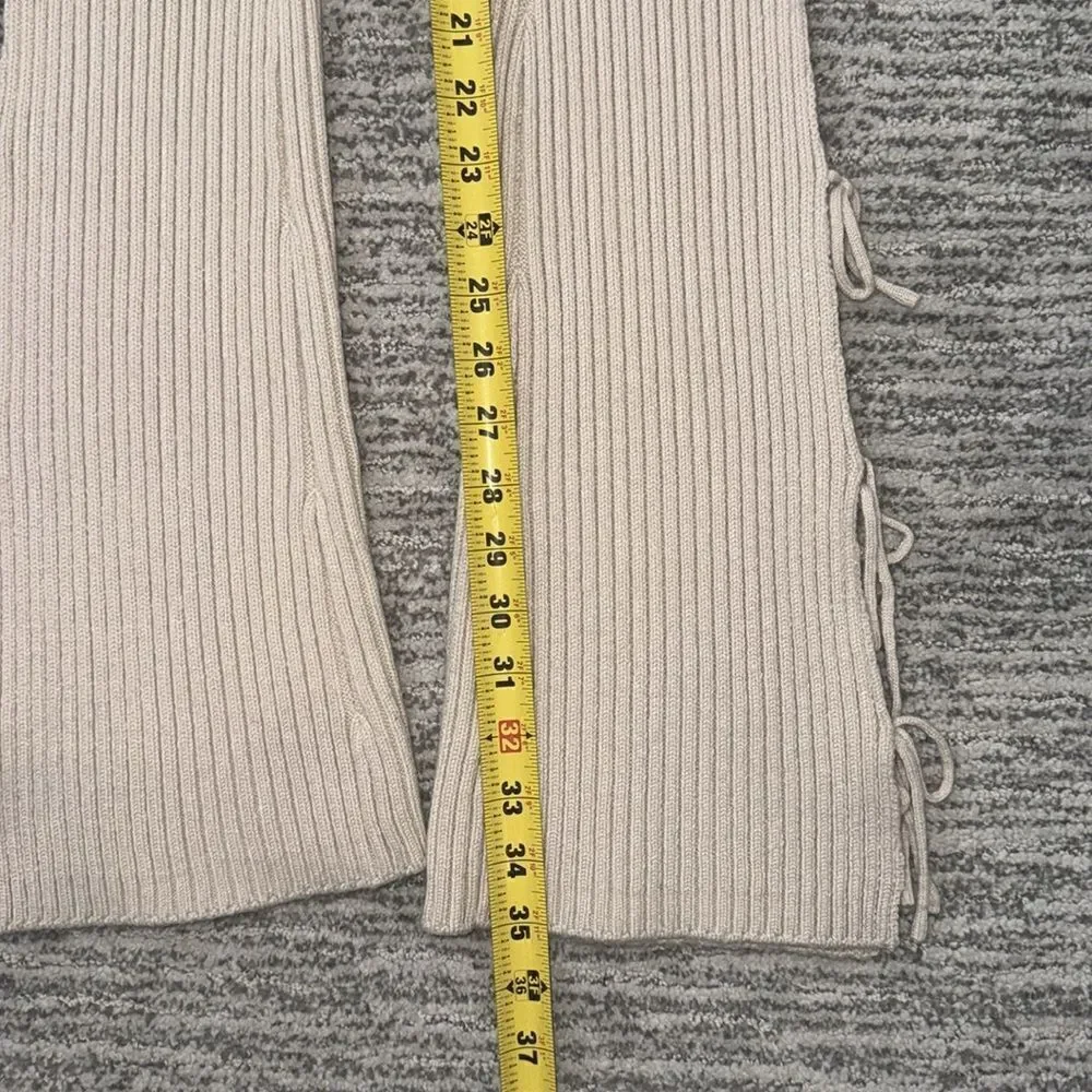GUIZIO Rib Knit Tie Pant in Light Oat Small Revolve Cashmere